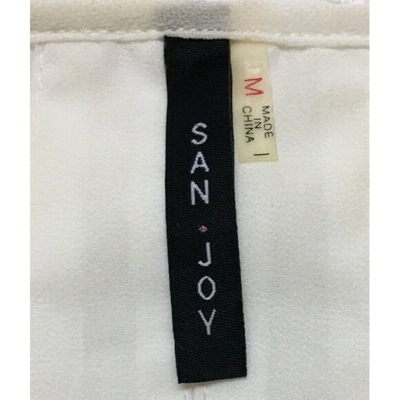 San Joy White Blouse With Fringes For Women Size M - Picture 8 of 8